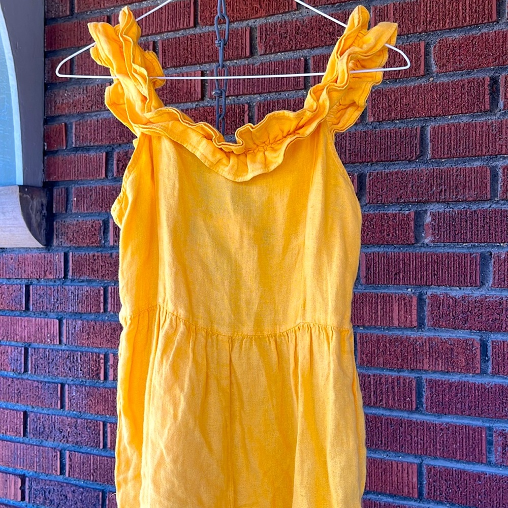 Zara lemon linen wide leg pant jumper, size 10